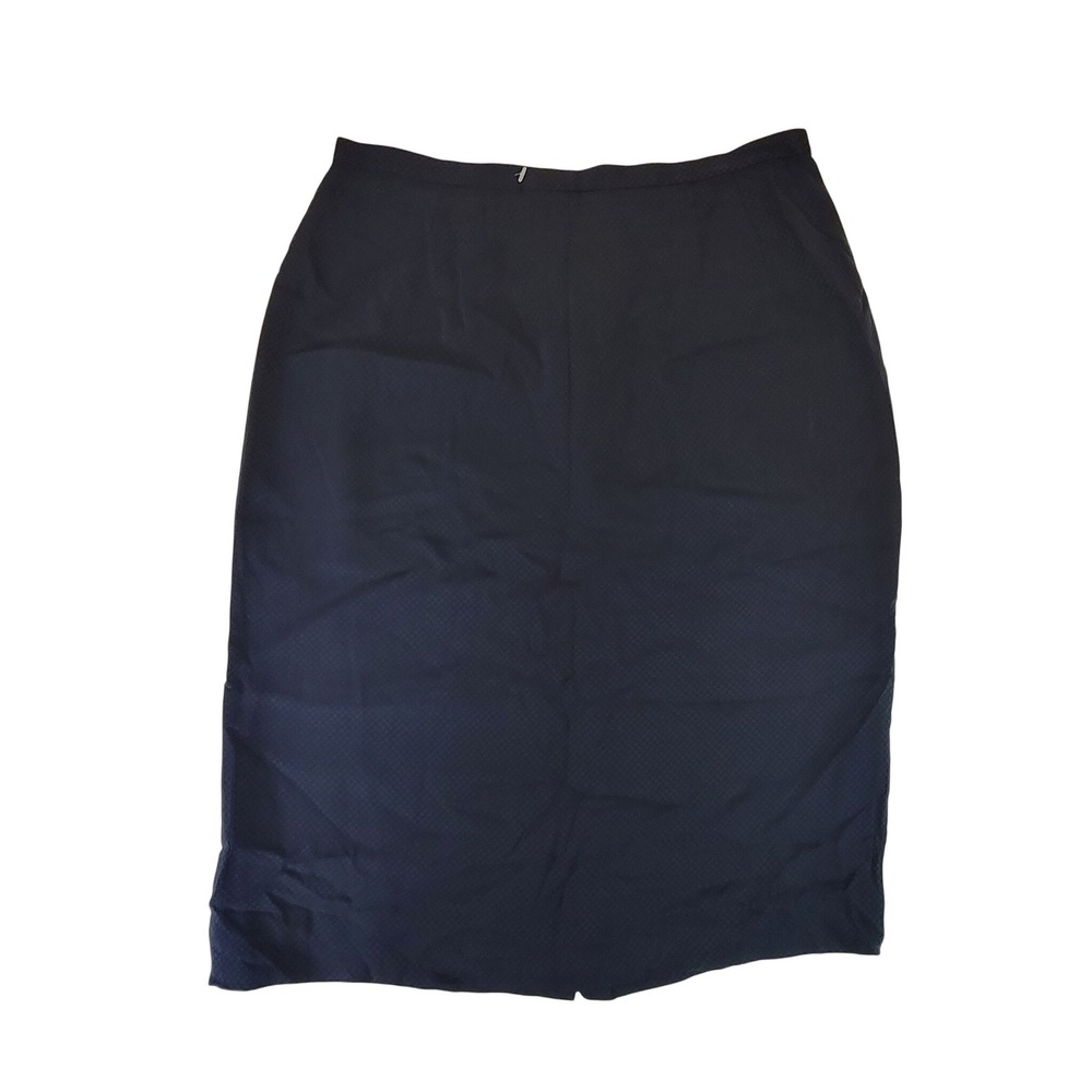 Anne Klein II Silk Pencil Skirt Women's Knee Length Career Black